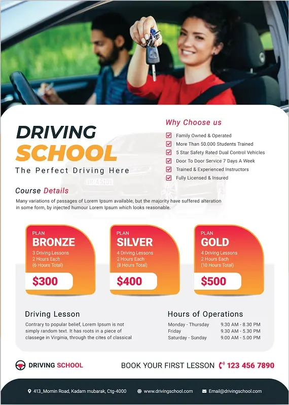 Driving School Flyer 101